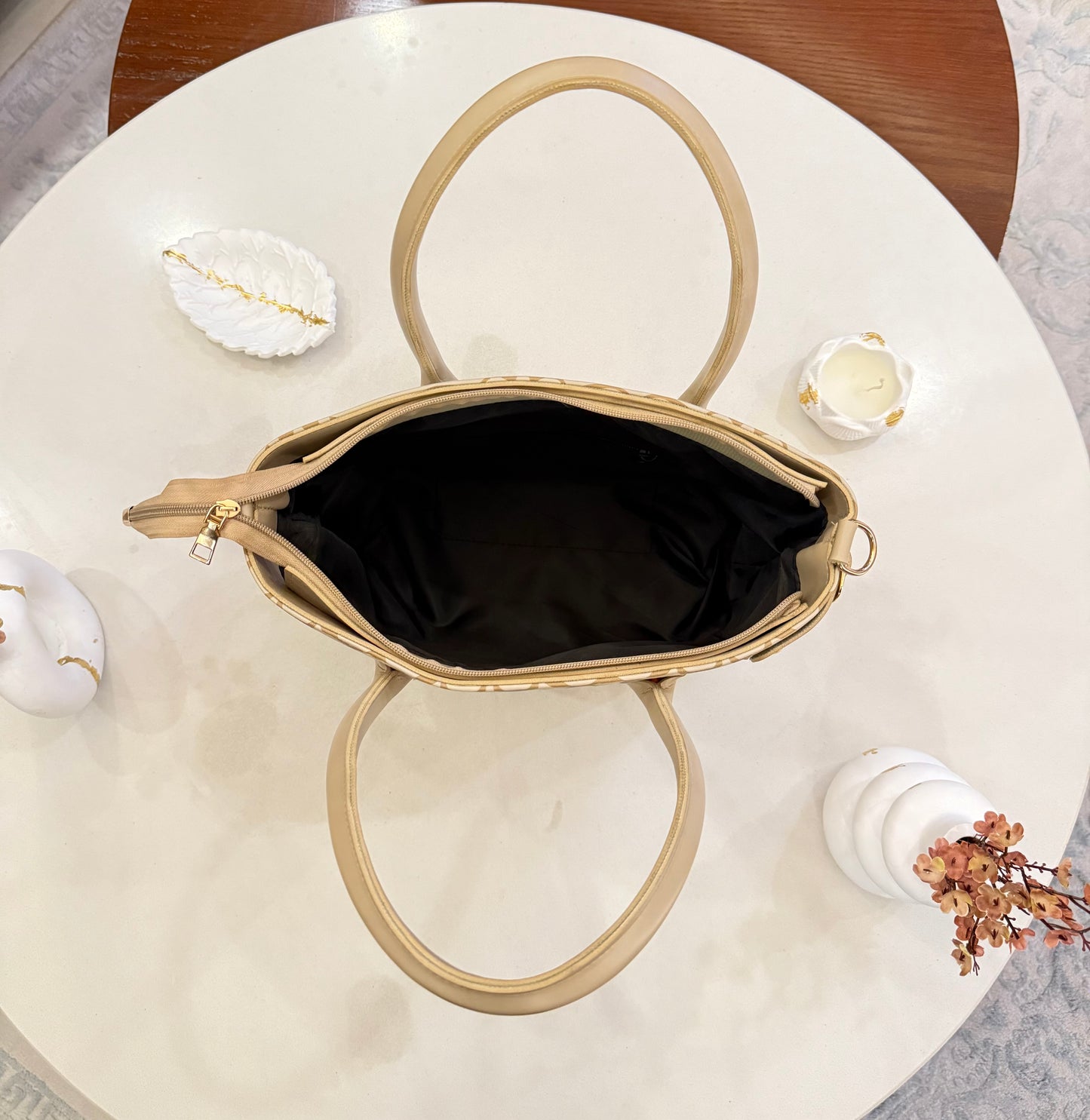 The Heritage Luxe Collection – Golden Beige Grace Tote.