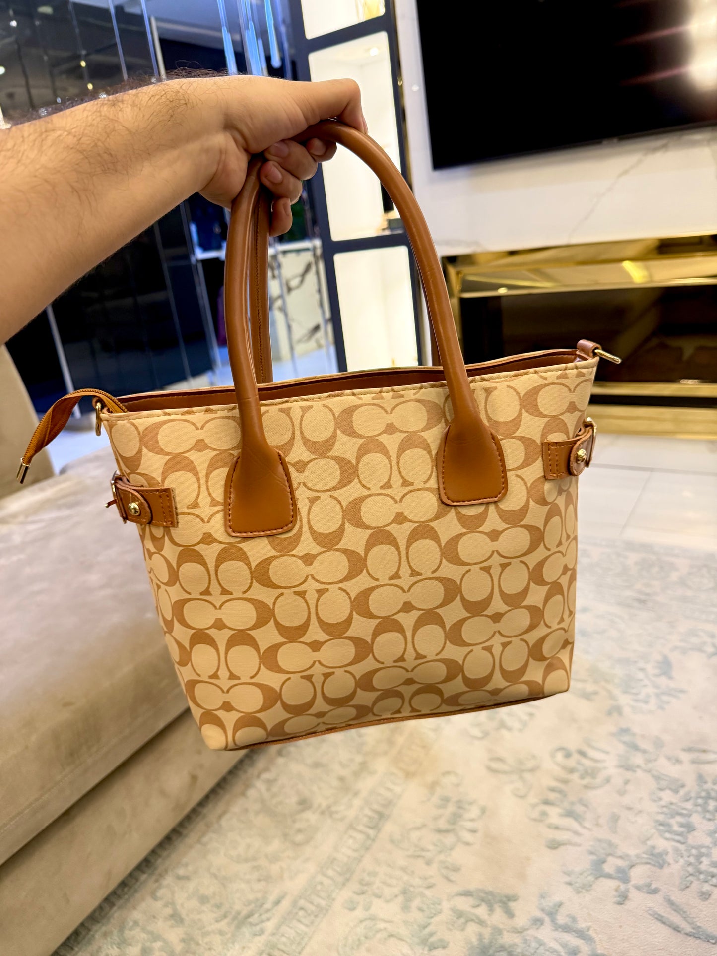 The Heritage Luxe Collection – Honey Beige Tote.