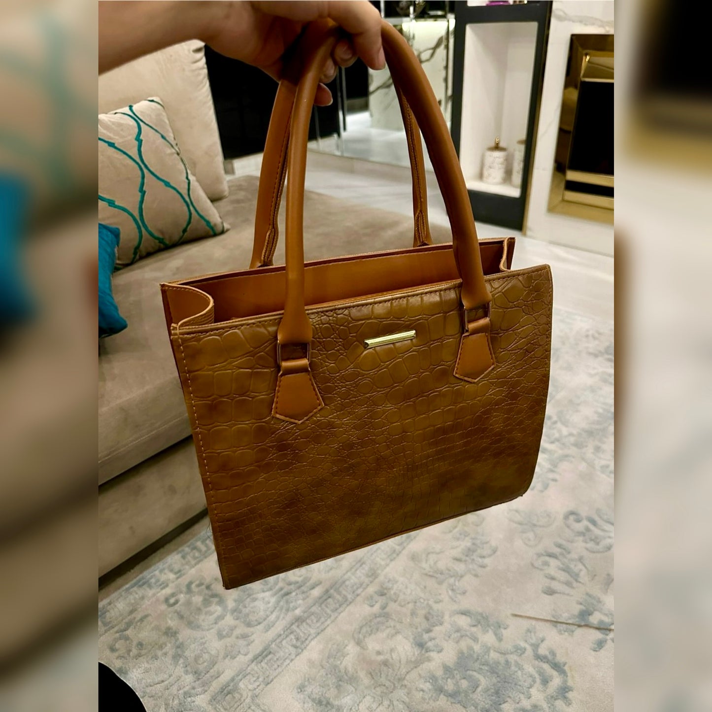 Croco wish bag - 2 PCS - Caramel Brown Dream