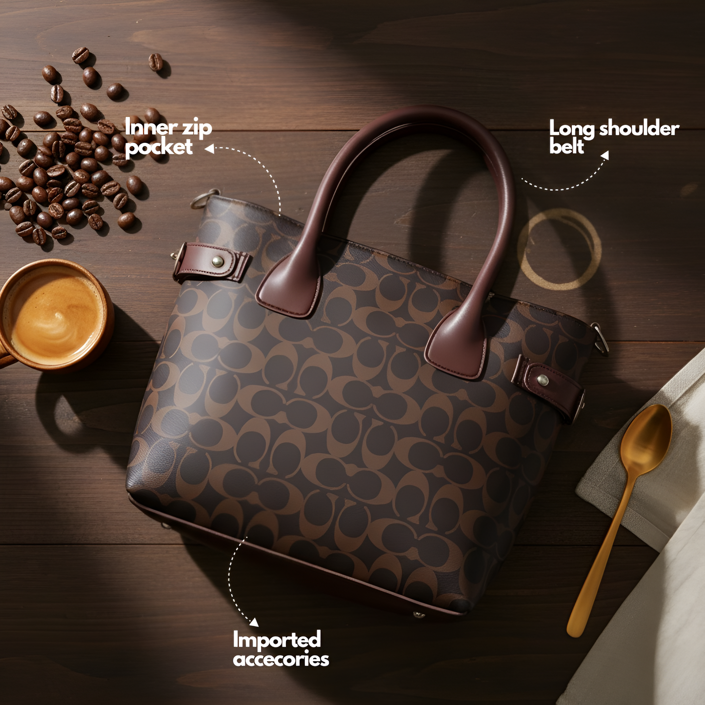 The Heritage Luxe Collection - Mocha Brown Prestige Tote.