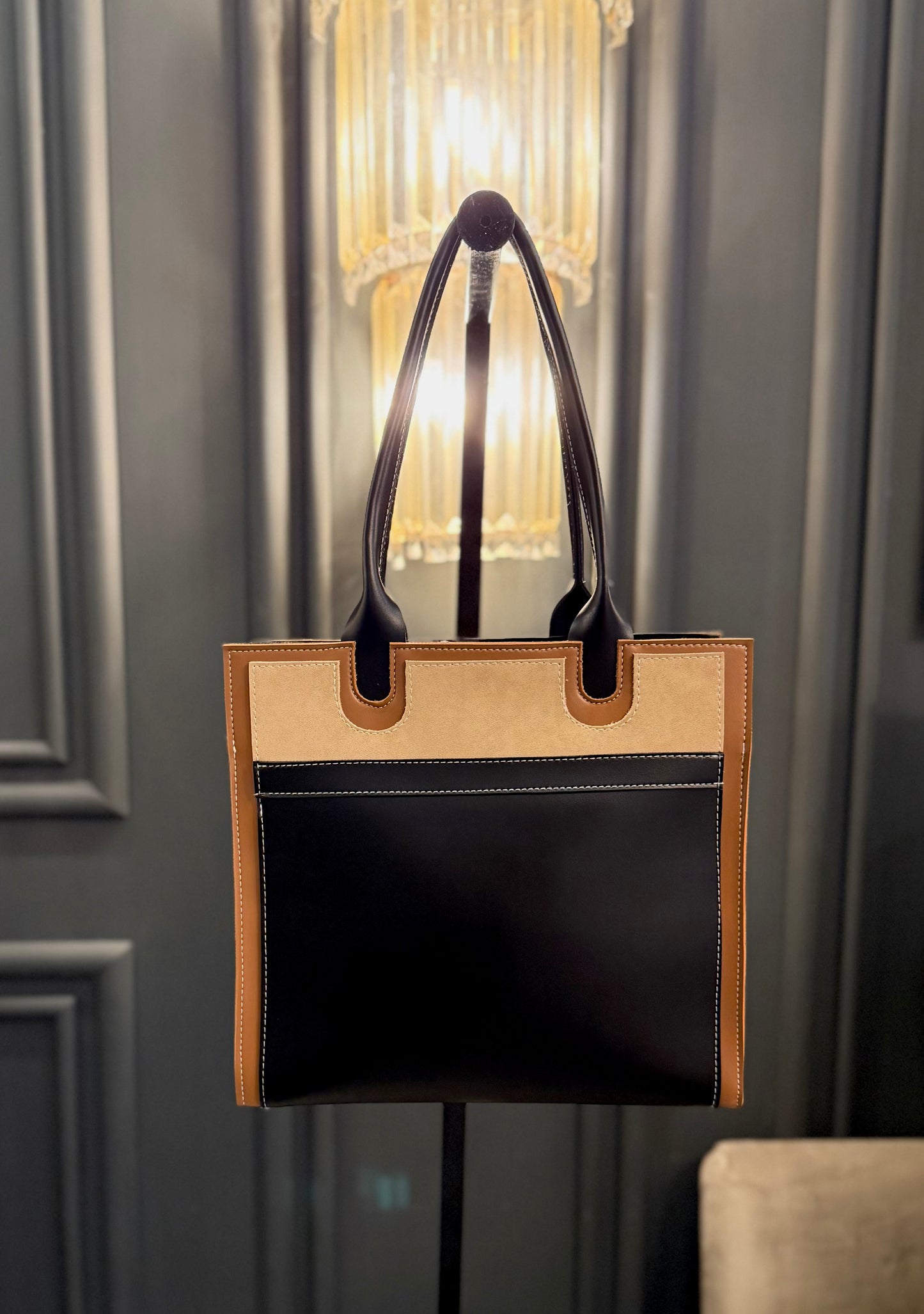 Signature classic Luxe collection - Three-Tone Suede Tote.