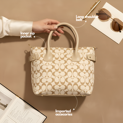 The Heritage Luxe Collection – Golden Beige Grace Tote.