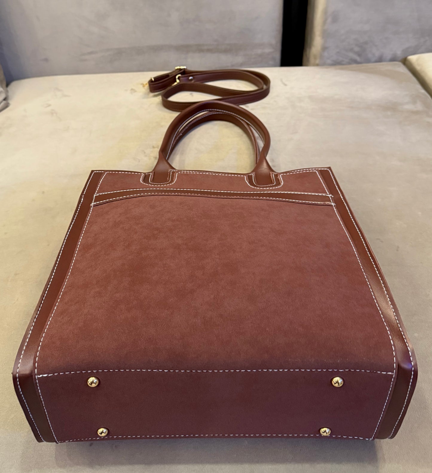 Signature classic Luxe collection - Mocha seude Tote.