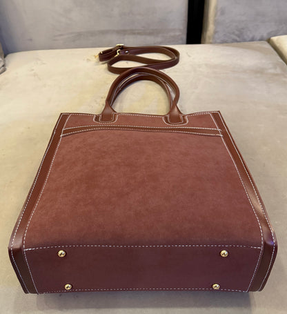 Signature classic Luxe collection - Mocha seude Tote.