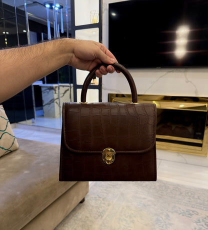 Signature Luxe Collection – Warm Brown Top Handle bag.
