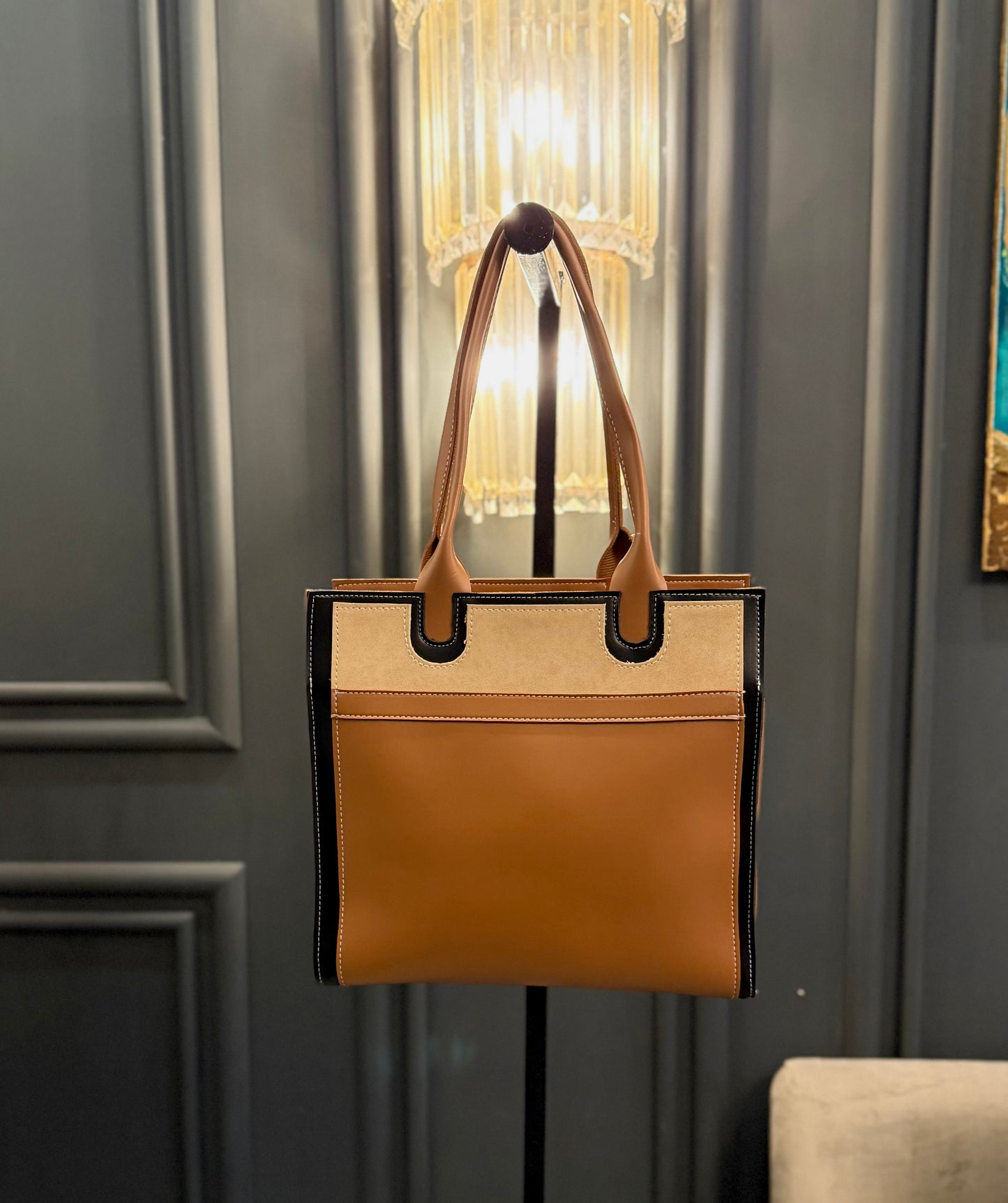 Signature classic Luxe collection - Caramel Suede Tote.