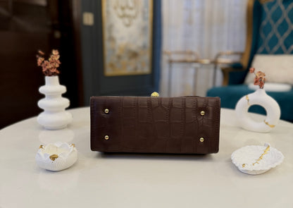 Signature Luxe Collection – Warm Brown Top Handle bag.