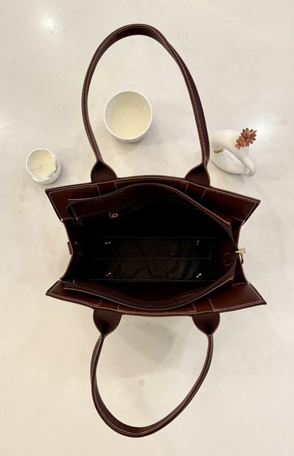 Signature classic Luxe collection - Mocha seude Tote.