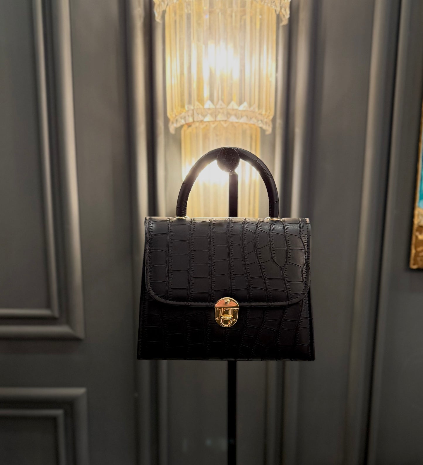 Signature Classic Luxe – Prestige Black Top Handle bag.