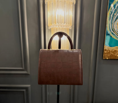 Signature Luxe Collection – Warm Brown Top Handle bag.