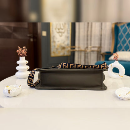 Signature Classic Luxe -  Olive Suede Satchel.