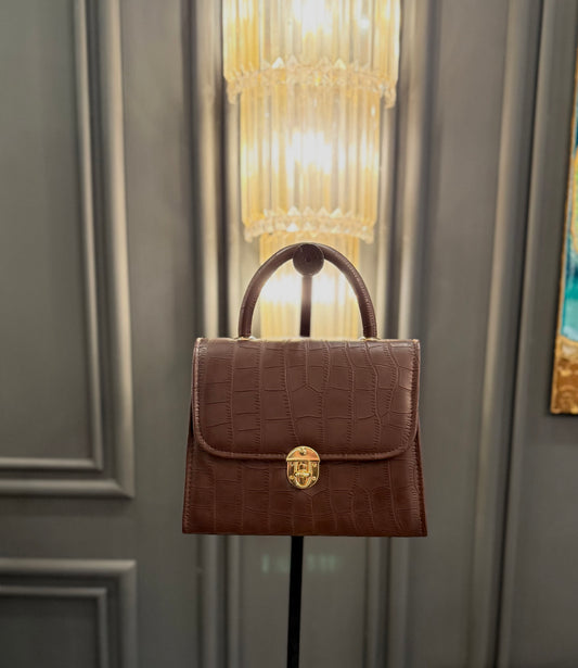 Signature Luxe Collection – Warm Brown Top Handle bag.