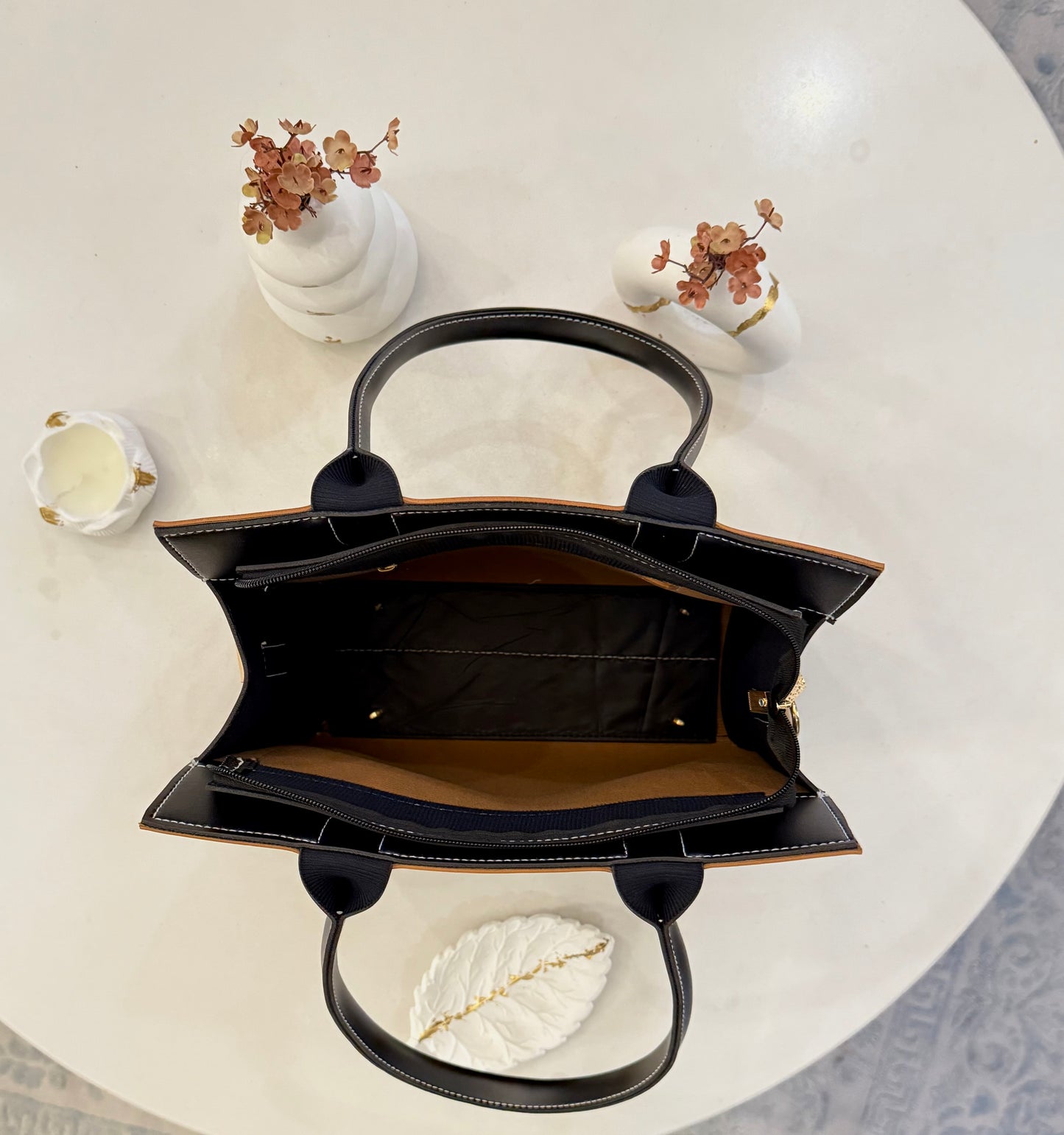 Signature classic Luxe collection - Three-Tone Suede Tote.