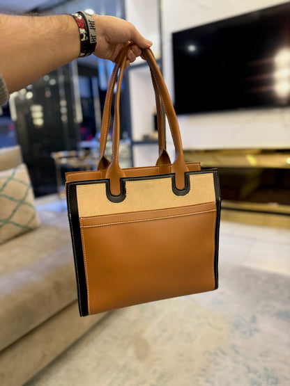 Signature classic Luxe collection - Caramel Suede Tote.
