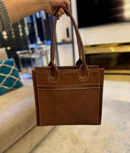Signature classic Luxe collection - Mocha seude Tote.