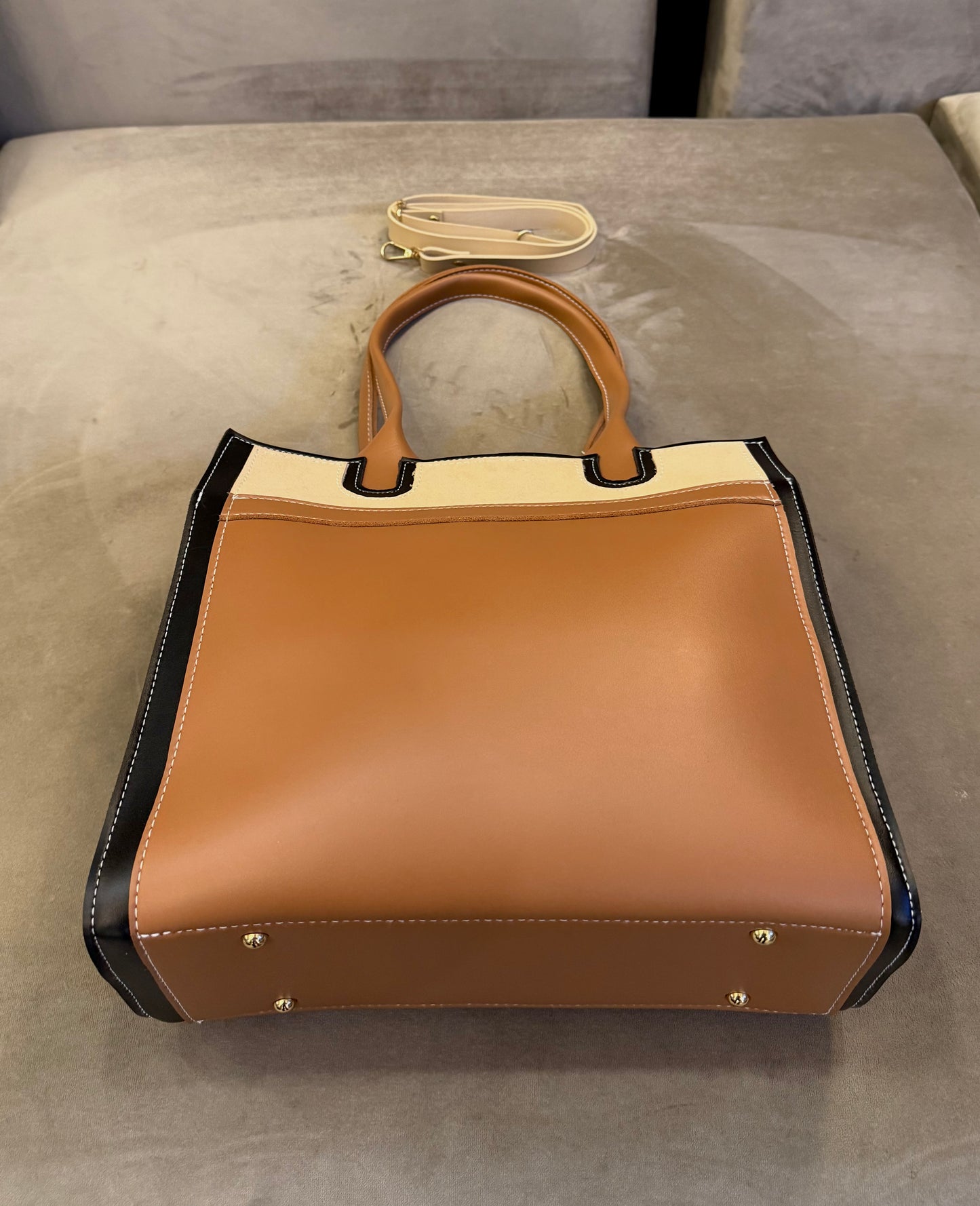 Signature classic Luxe collection - Caramel Suede Tote.