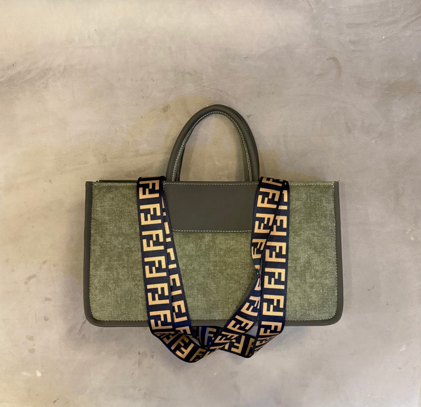 Signature Classic Luxe -  Olive Suede Satchel.