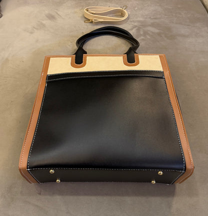 Signature classic Luxe collection - Three-Tone Suede Tote.