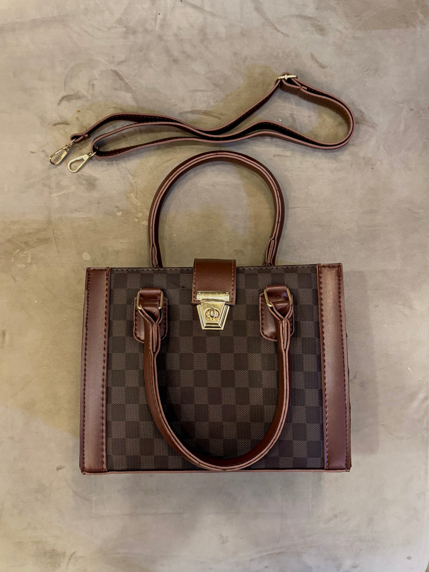 Checkered wish bag - Brown