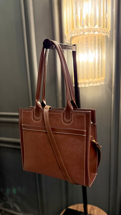 Signature classic Luxe collection - Mocha seude Tote.