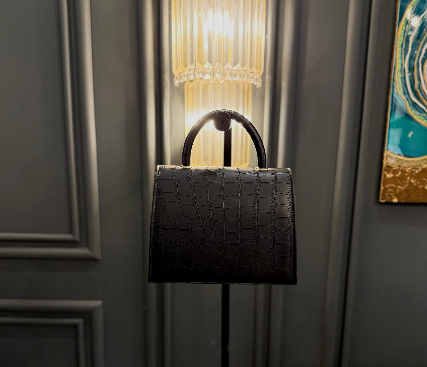 Signature Classic Luxe – Prestige Black Top Handle bag.