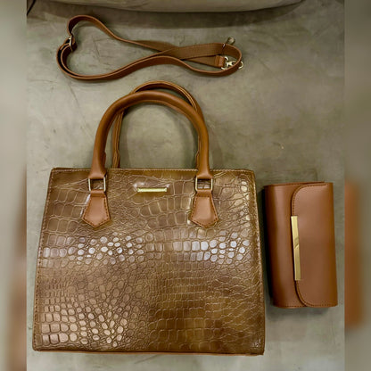 Croco wish bag - 2 PCS - Caramel Brown Dream