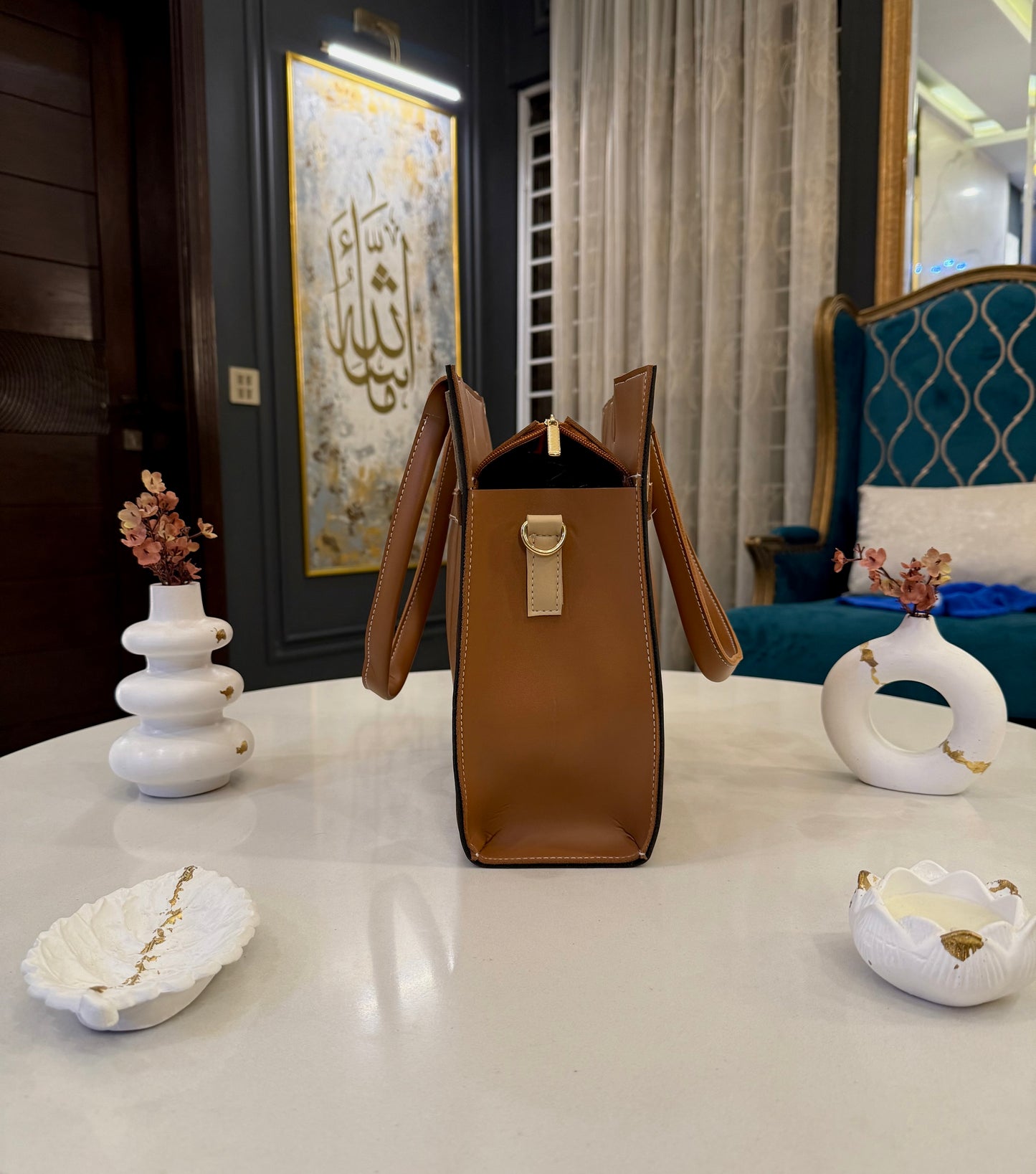 Signature classic Luxe collection - Caramel Suede Tote.