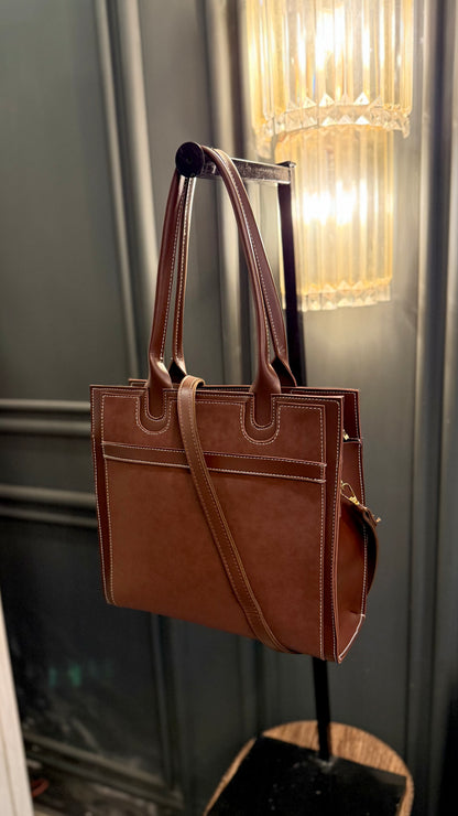Signature classic Luxe collection - Mocha seude Tote.