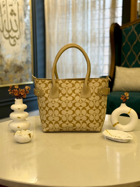 The Heritage Luxe Collection – Golden Beige Grace Tote.
