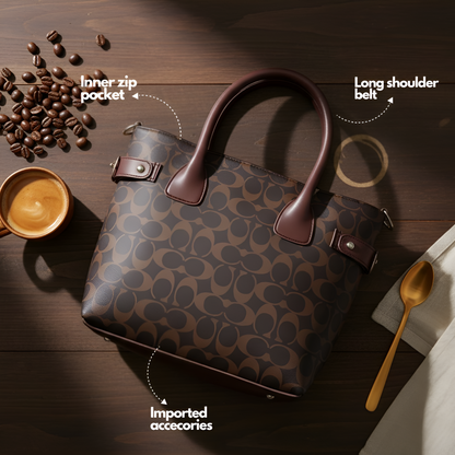The Heritage Luxe Collection - Mocha Brown Prestige Tote.
