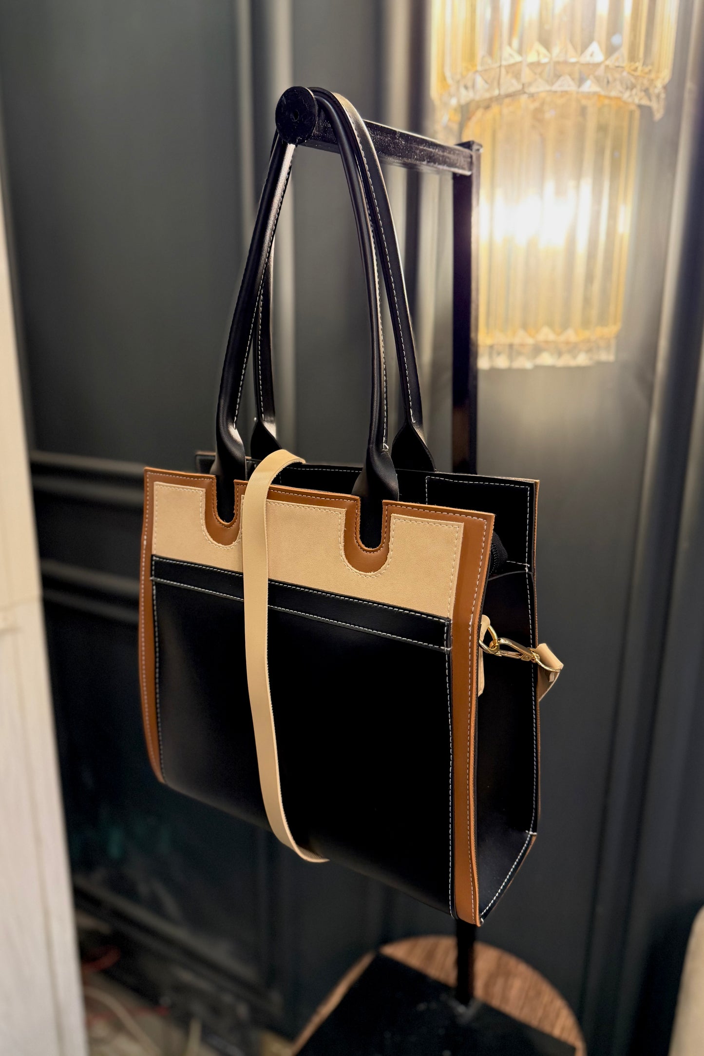 Signature classic Luxe collection - Three-Tone Suede Tote.