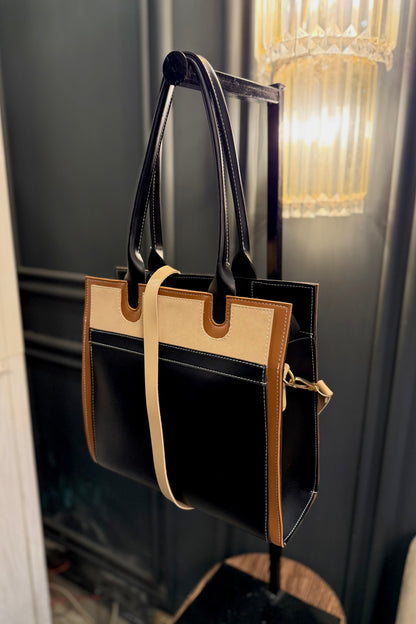 Signature classic Luxe collection - Three-Tone Suede Tote.